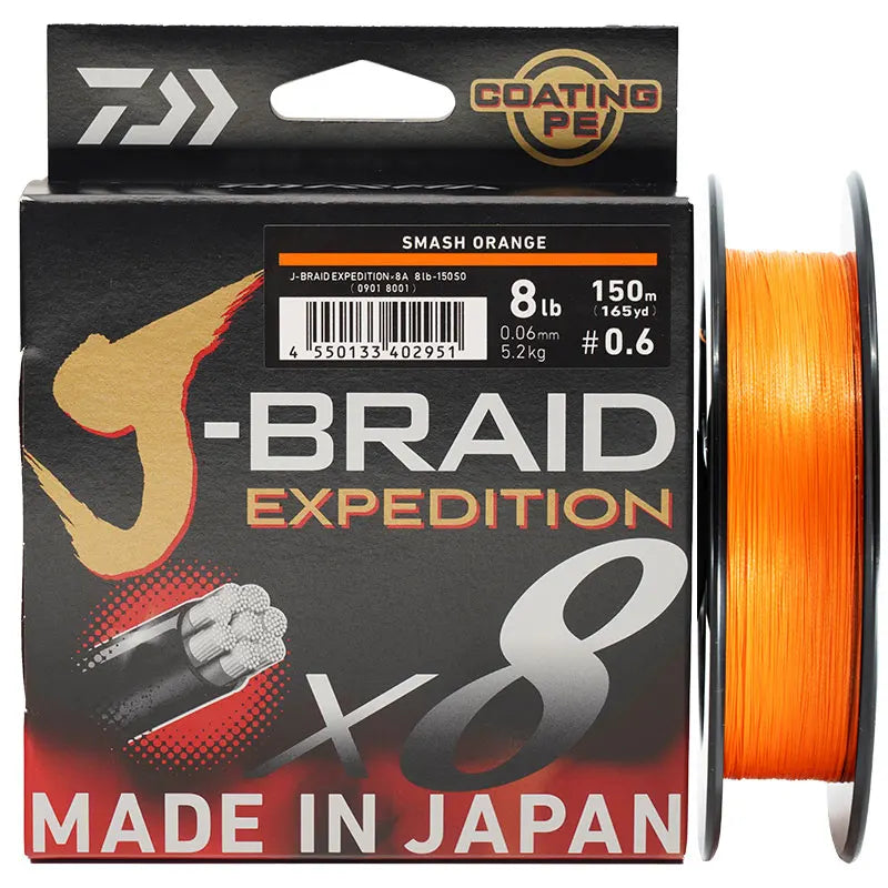 2024 DAIWA J-BRAID Expedition X8 Fishing Line 150/300M Braided PE