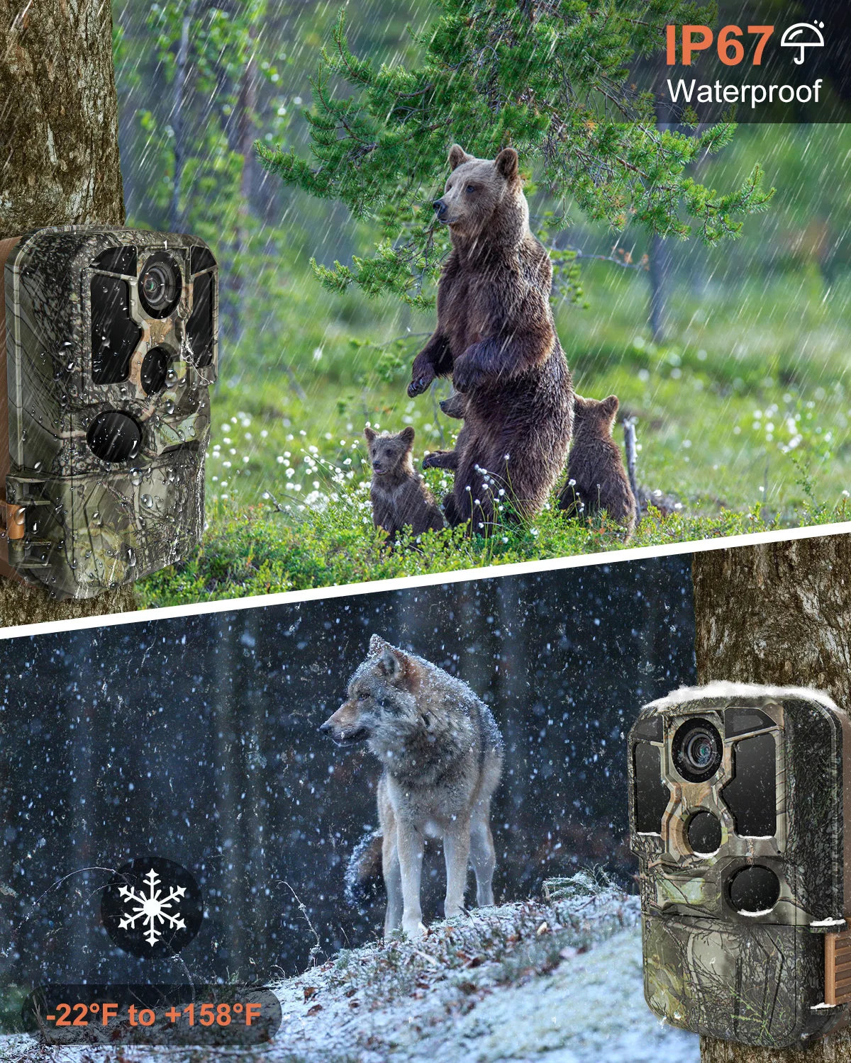 Trail Camera WiFi 4K 48MP Infrared Night Vision 0.05s Motion Activated Trigger Wildlife Photo Traps IP67 Waterproof Wild Camera