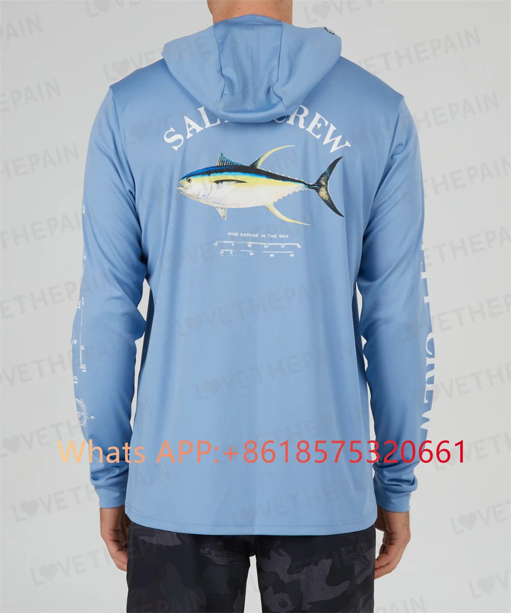 Salty Crew Long Sleeve Fishing Shirts Hooded