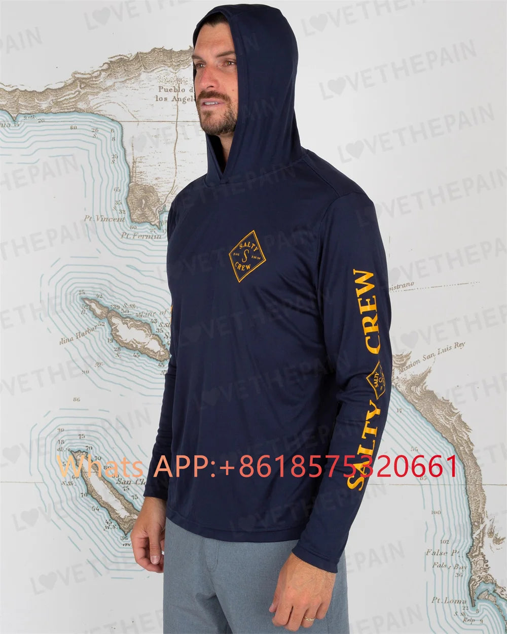 Salty Crew Long Sleeve Fishing Shirts Hooded