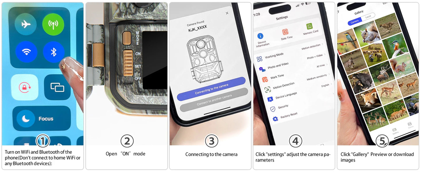Trail Camera WiFi 4K 48MP Infrared Night Vision 0.05s Motion Activated Trigger Wildlife Photo Traps IP67 Waterproof Wild Camera