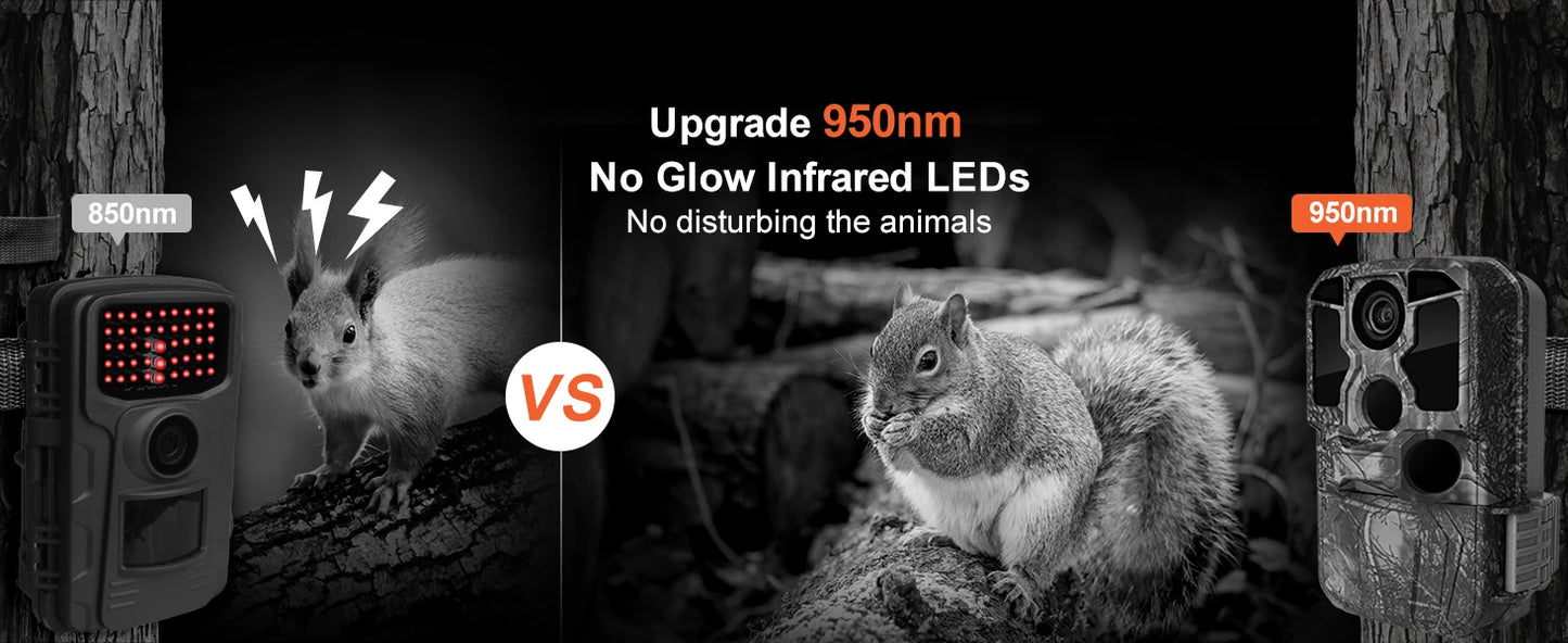 Trail Camera WiFi 4K 48MP Infrared Night Vision 0.05s Motion Activated Trigger Wildlife Photo Traps IP67 Waterproof Wild Camera