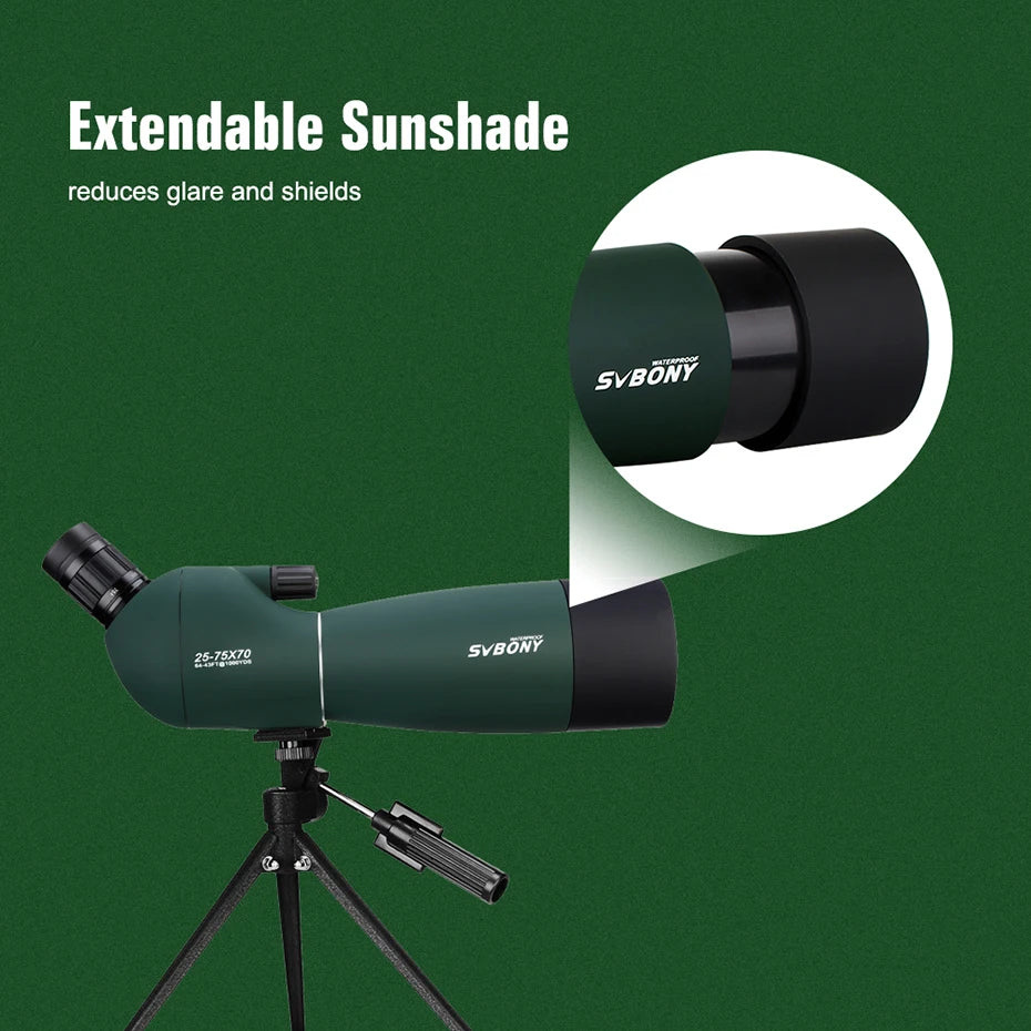 SVBONY 50/60/70/80 Spotting Scope Zoom Telescope Powerful  Waterproof Long Range PORRO Prism for Shooting camping equipment