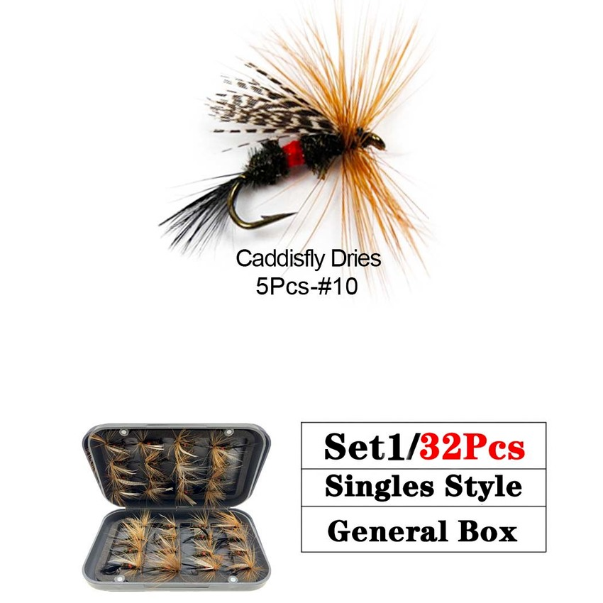 Trout Fly Fishing Flies Collection 32-112Pcs Flies Dry Wet Nymph Streamers Fly Assortment with Fly Box lure kits
