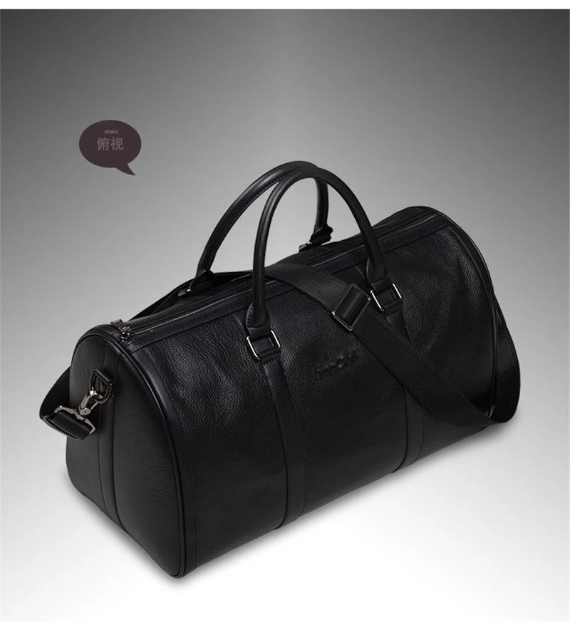 MUNUKI Vintage Crazy Horse Genuine Leather Travel bag