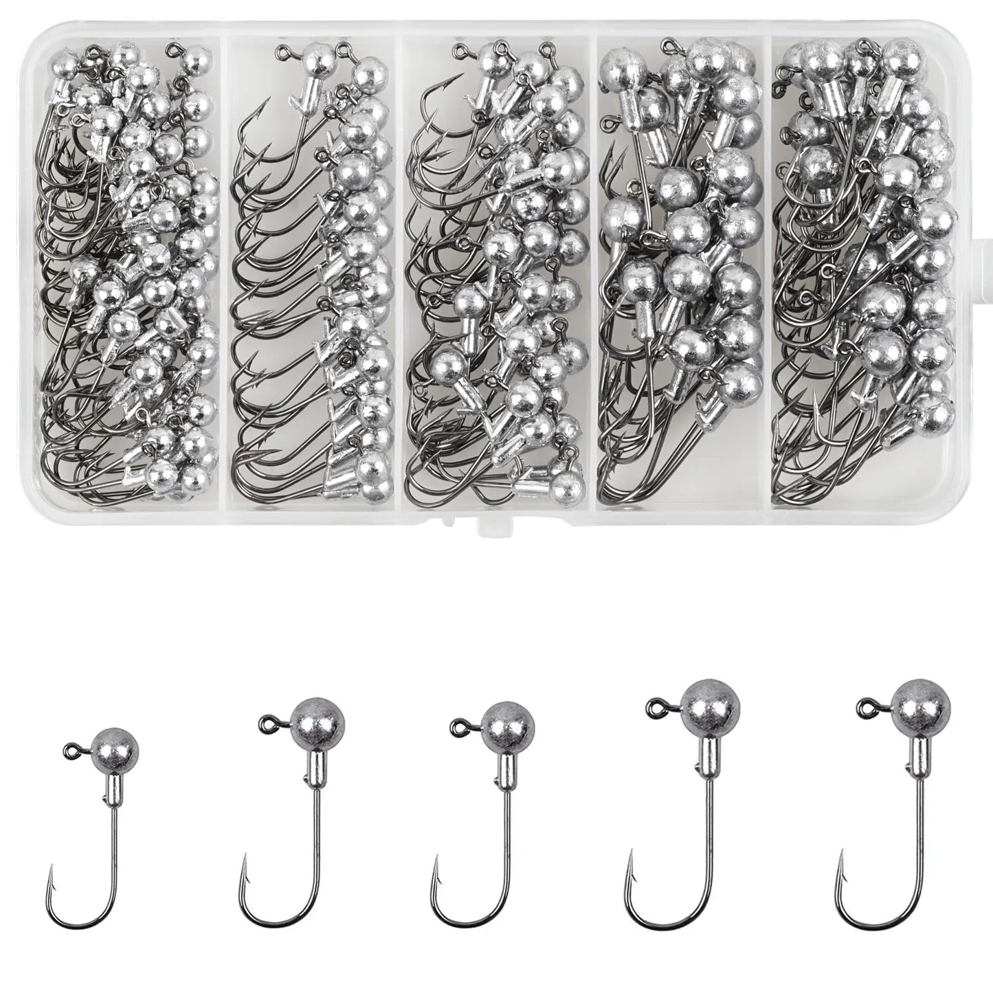 150Pcs/ High Carbon Steel Lead Jig Heads Multi-packs