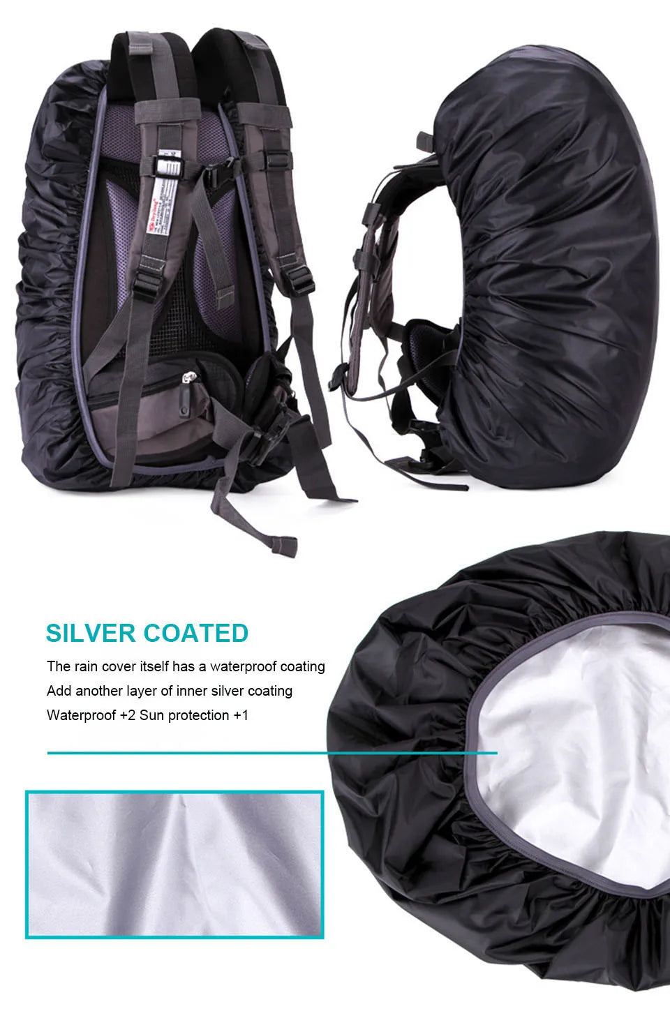 Practical Backpack Rain Shield Waterproof Dustproof Sun-protected Bag Shield Outdoor Camping Hiking Backpack Protective Cover