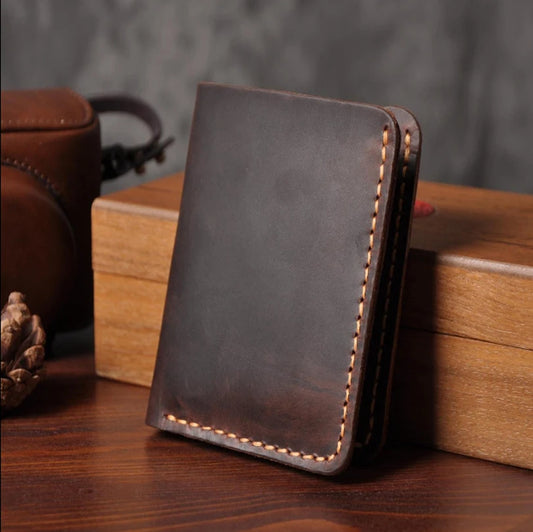 Handmade Vintage Crazy horse Genuine Leather Wallet