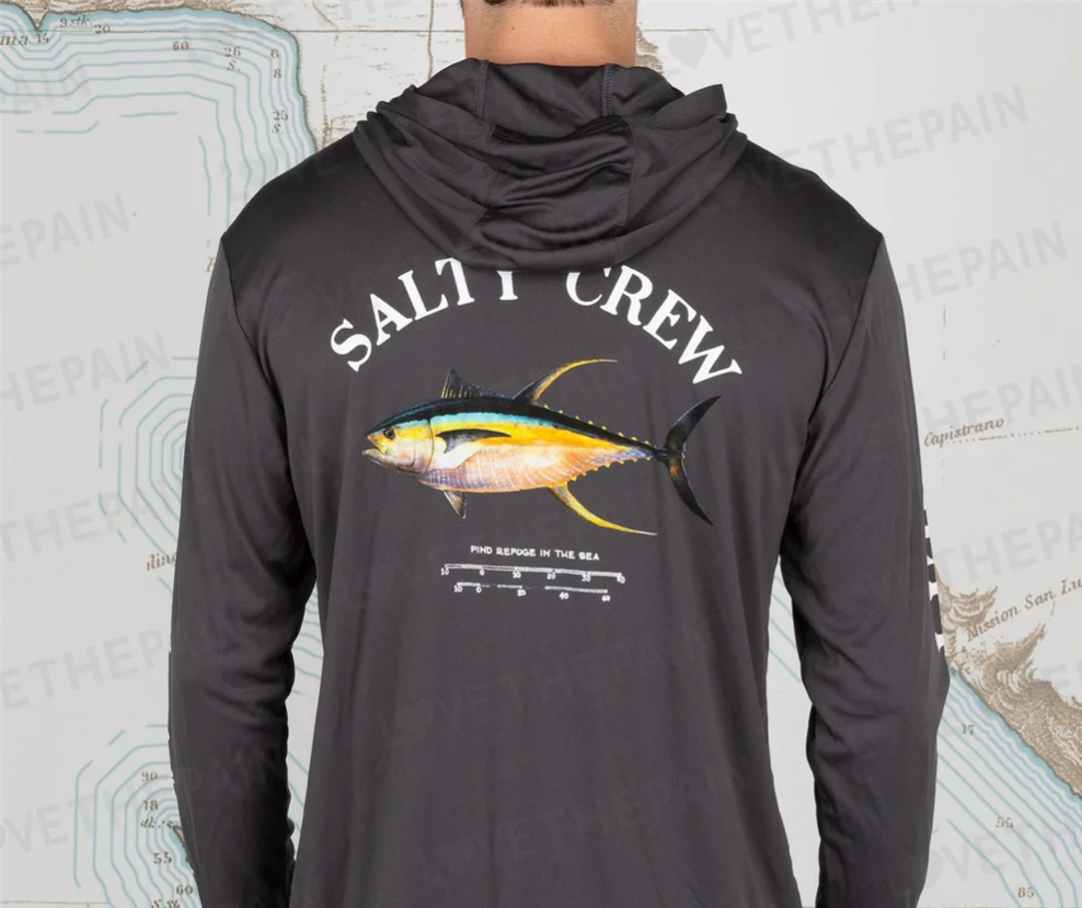 Salty Crew Long Sleeve Fishing Shirts Hooded