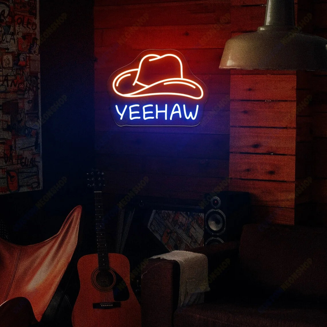 Yee Haw Cowboy Hat Neon Sign