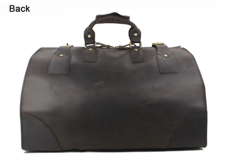 MUNUKI Vintage Crazy Horse Genuine Leather Travel bag