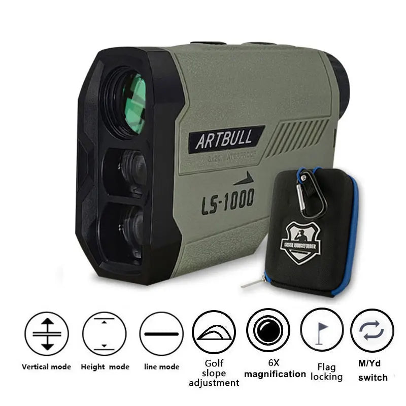 ARTBULL  Laser Rangefinder 1000M 650M Telescope with Flag-Lock Slope Pin Distance Meter for Hunting Monocular