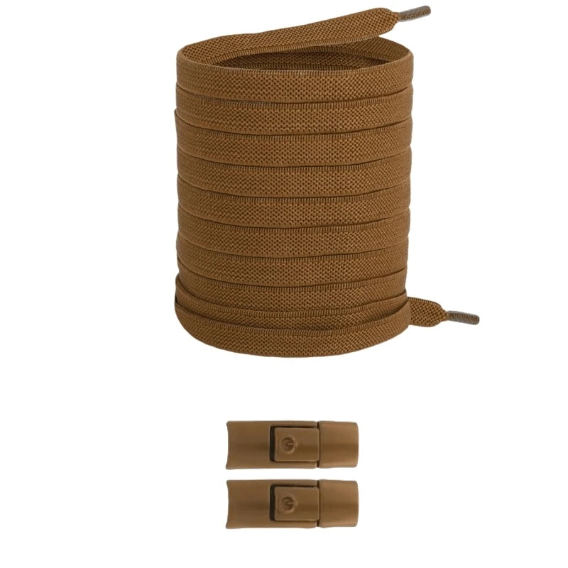 New Without Ties Elastic Laces No Tie Shoe Laces Press Lock Shoelaces Sneaker Kids Adult 8MM Widened Flat Shoelace for Shoes