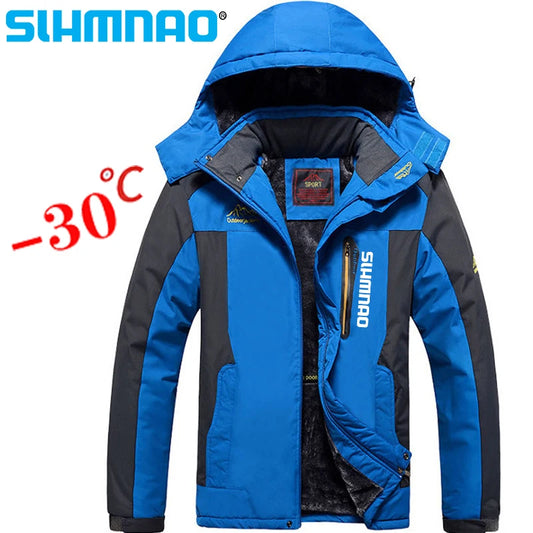 Winter fishing jacket, snow skiing jacket, windproof and waterproof.