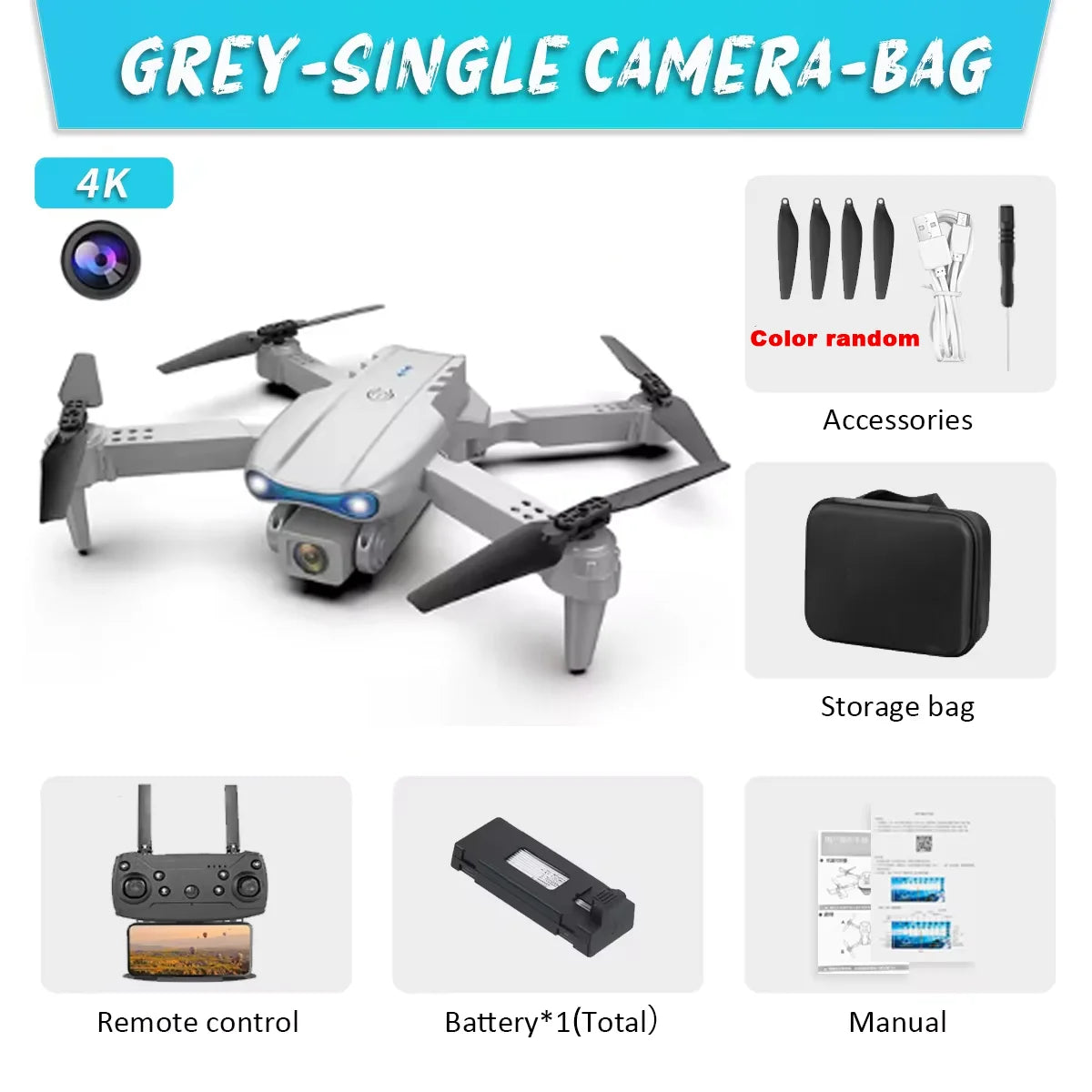 E99Pro Drone HD Professional 4k drone Dual Camera WIFI fpv Aircraft Quadcopte Obstacle Avoidance Aerial Photography Drone