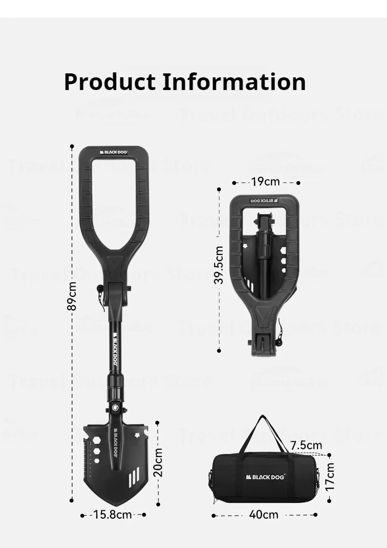 Naturehike BLACKDOG Outdoor Multi-function Manganese Steel Thickened Car-mounted Camping Shovel