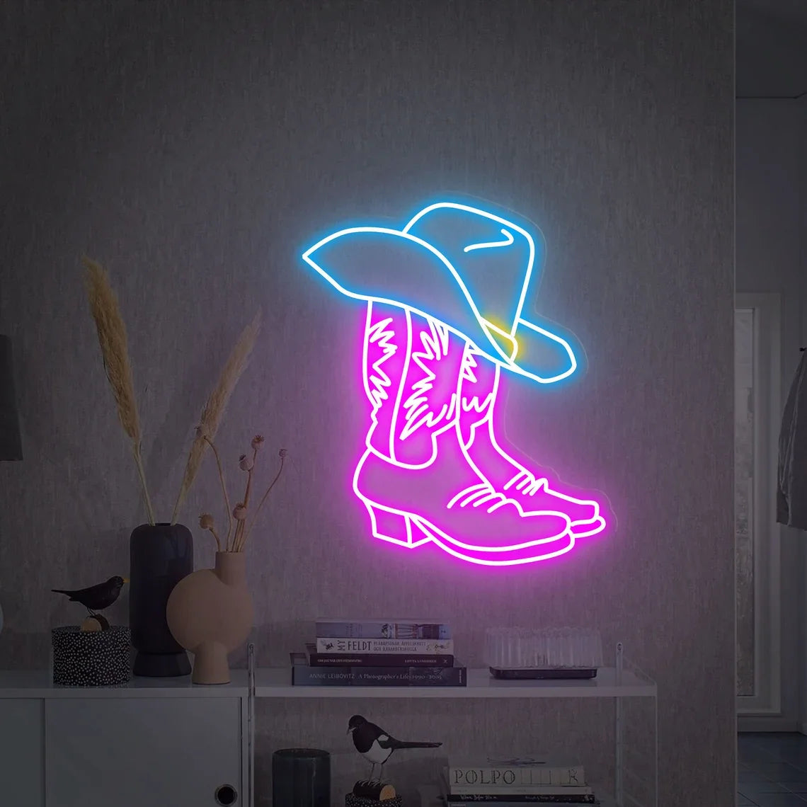 Cowboy/Girl's Boots Neon Sign Cowboy Hat Led Sign