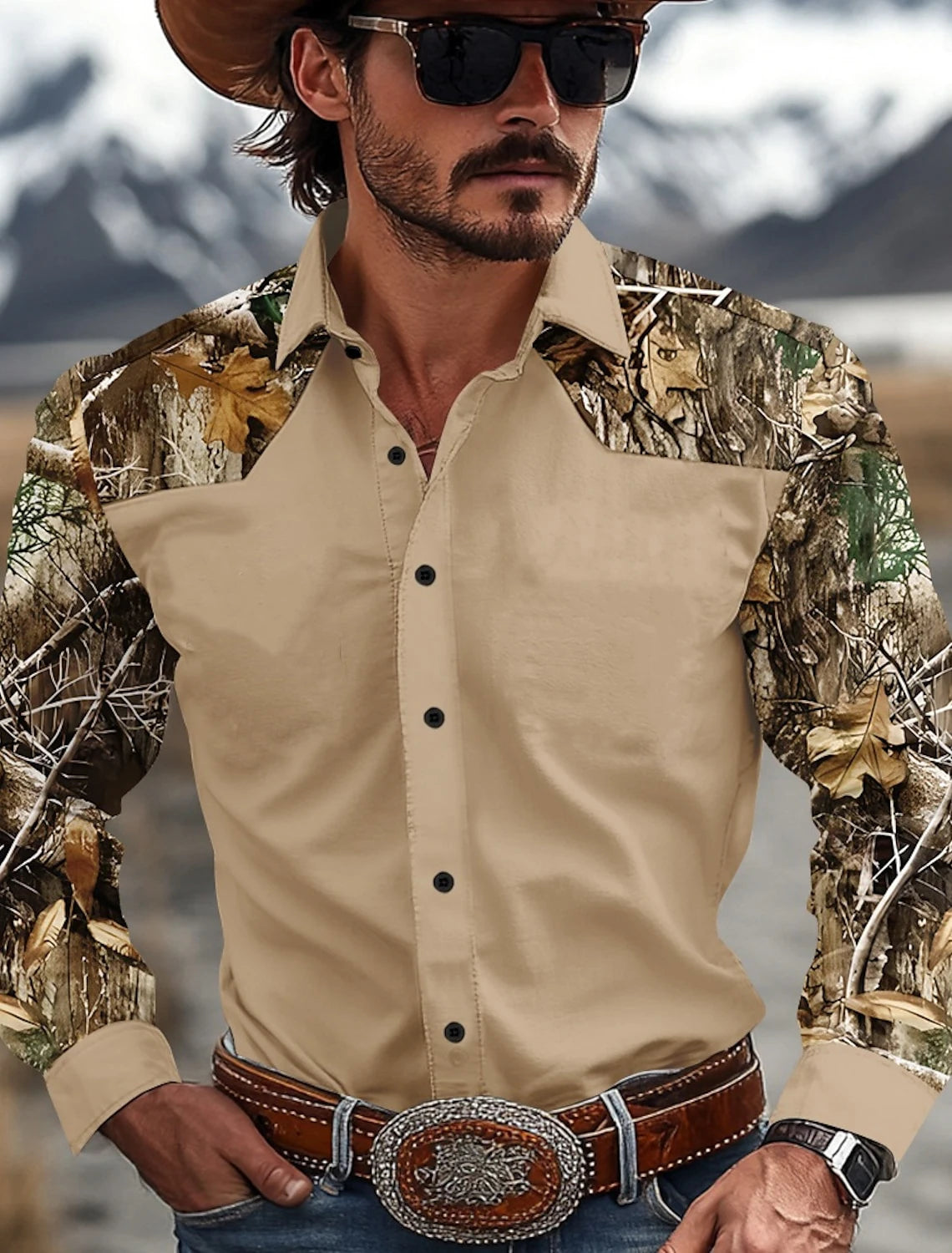 Men's Camouflage Western Dress/Work Shirts