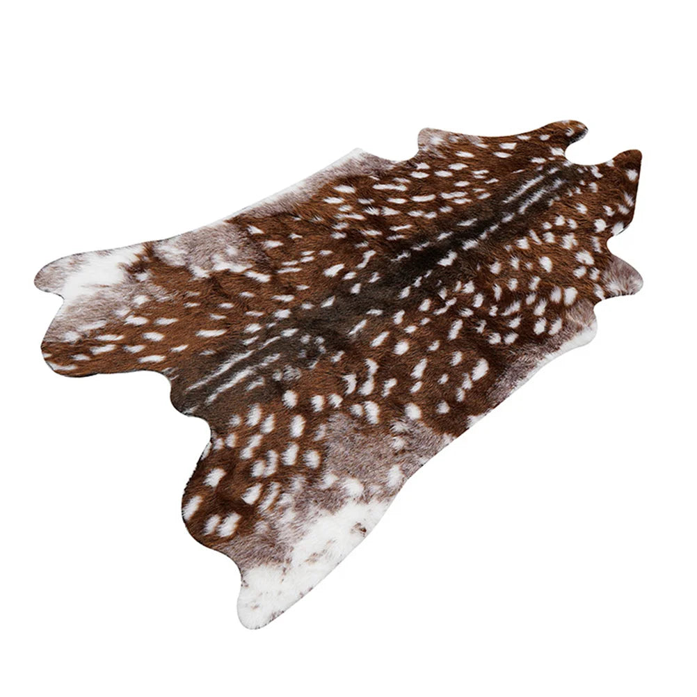 110X90CM Deer Rug Sika Deer Hide Carpet Printed Rug Cow Hides and Skins Rug Cowhide Rug Skin Area Rug Deer Rug for Home