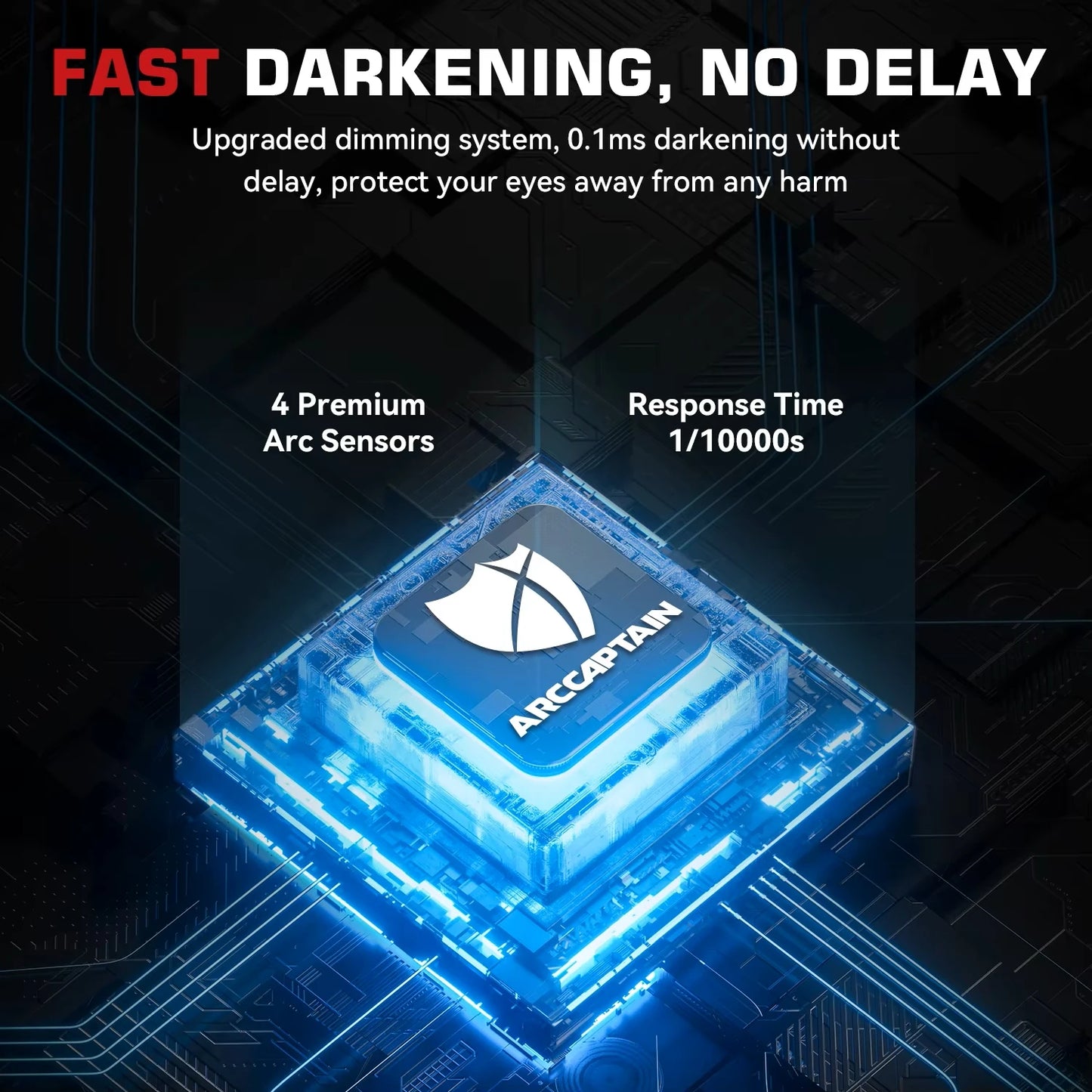 ARCCAPTAIN Welding Helmet Auto Darkening Welding Mask 4 Sensors Solar Cell Powered For TIG MIG ARC Welder