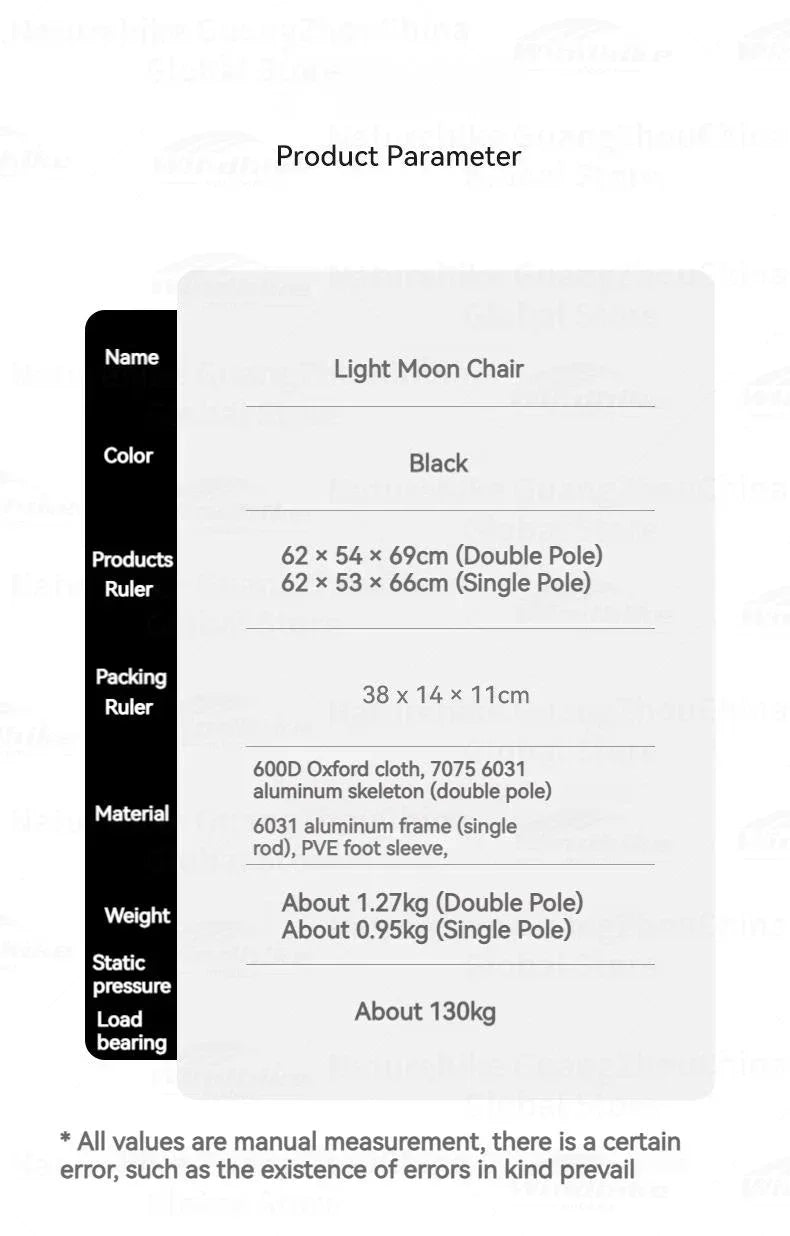 Naturehike BLACKDOG Lightweight Moon Chair Aluminum Double Single Fishing Director Chair Portable