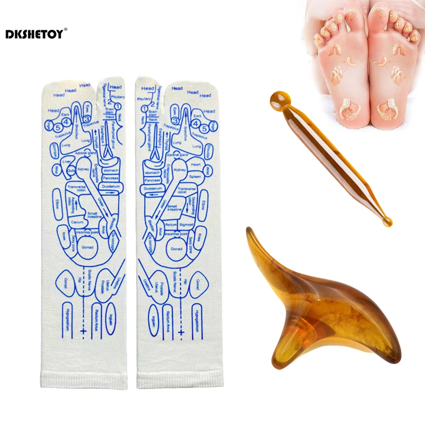 1 set Foot Massage Acupuncture Point Socks Muscle Relaxation Massager Relieve Tired Feet Socks Reflexology Sock Foot Point Tool