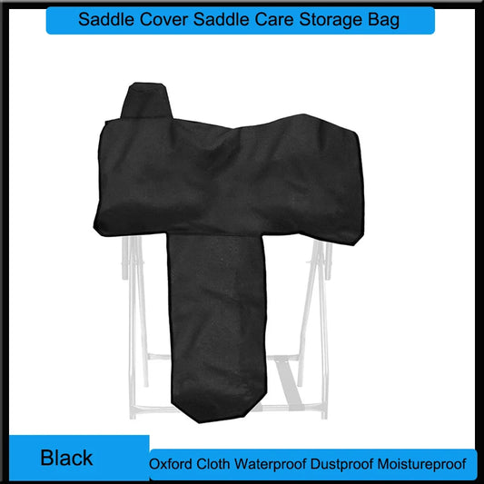 Horse Saddle Cover Dustproof  Moistureproof Waterproof Oxford Cloth Saddle Care Storage Bag Black