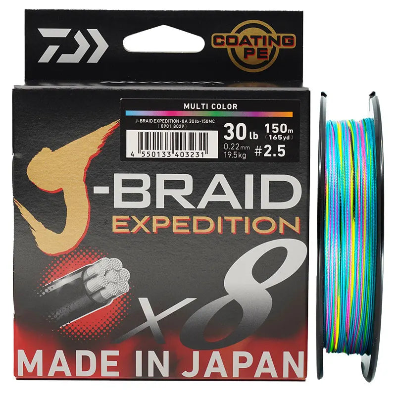 2024 DAIWA  J-BRAID Expedition X8 Fishing Line 150/300M Braided PE