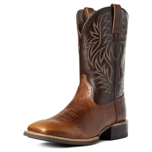 Men's High Roller Cowboy Boots Square Toe Pull Ons