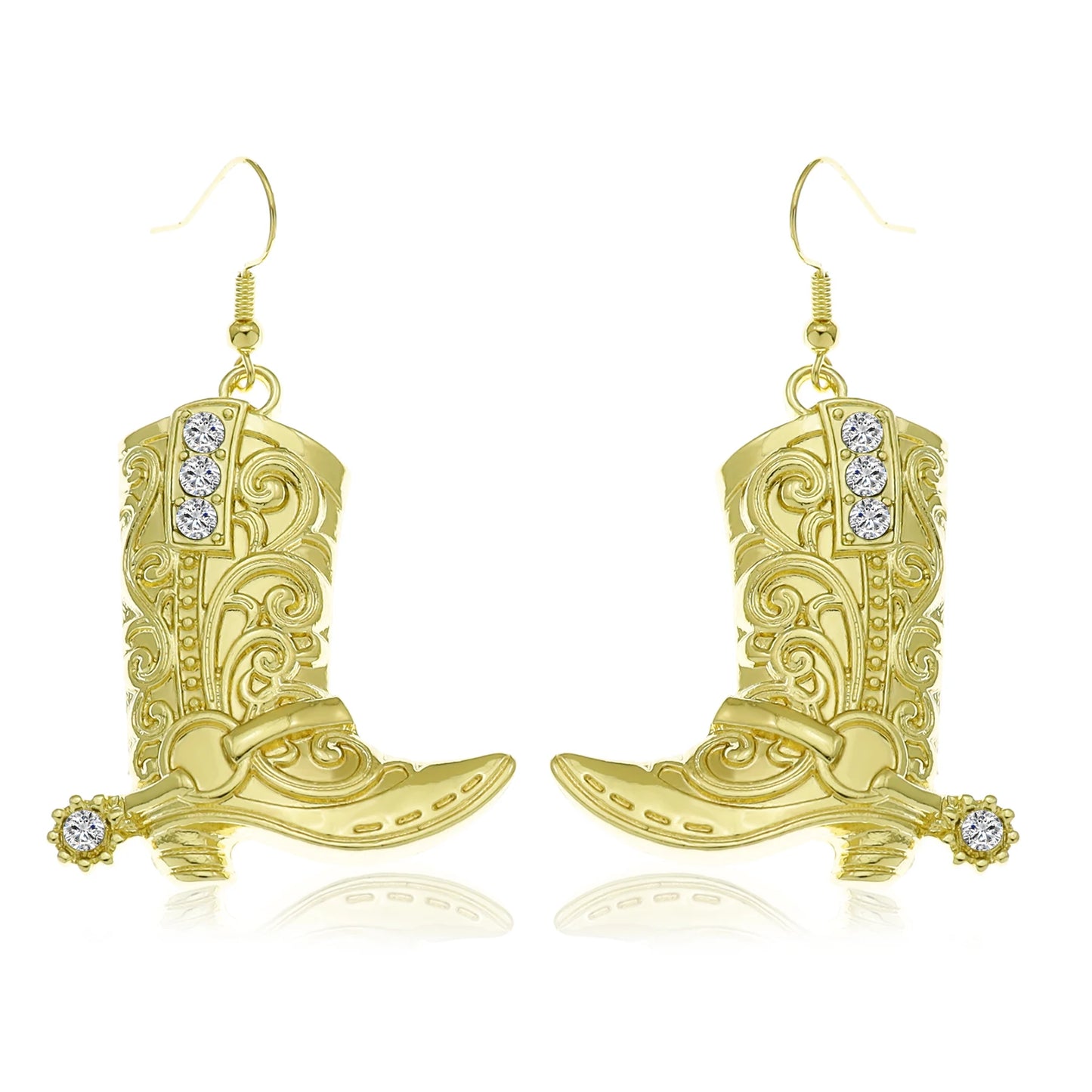 Western Cowgirl Boots Stainless Steel Hook Earrings