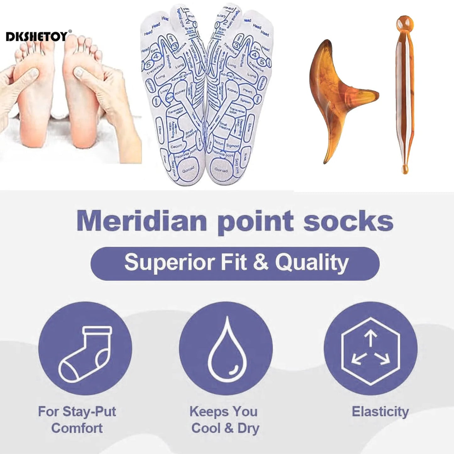 1 set Foot Massage Acupuncture Point Socks Muscle Relaxation Massager Relieve Tired Feet Socks Reflexology Sock Foot Point Tool