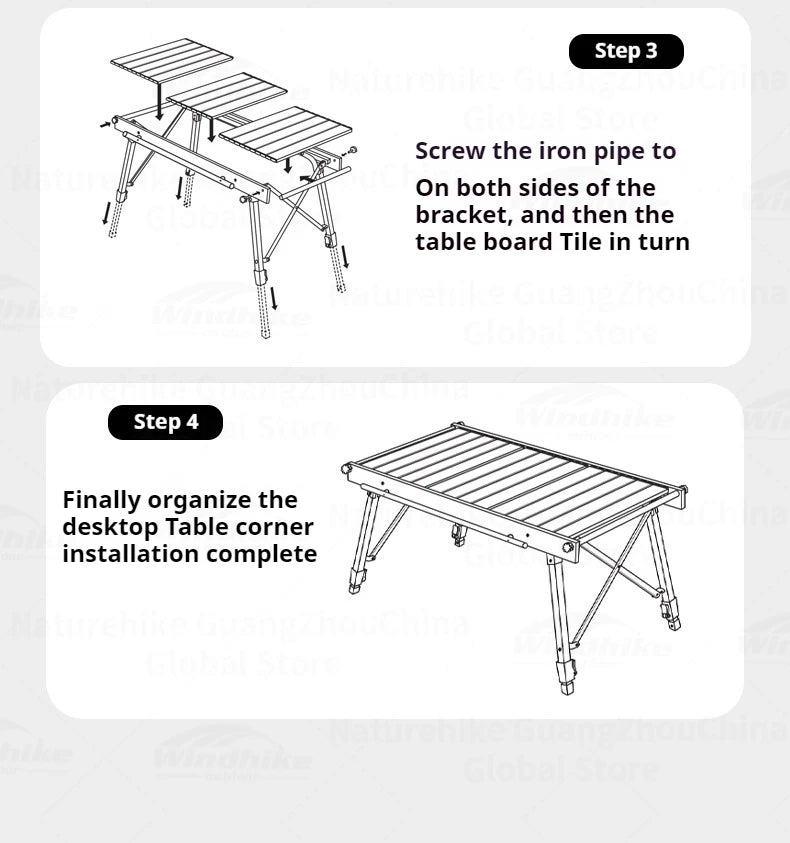 Naturehike Blackdog  Folding Aluminum Adjustable BBQ Table Lightweight Portable Outdoor