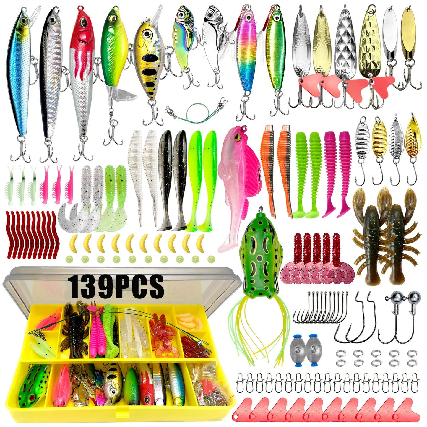 26/30/258/138/139pcs Multipacks Soft plastics/Hardbodies/Spoons