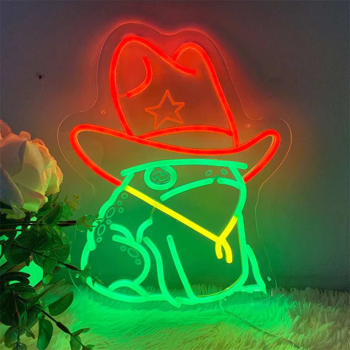 Cowboy Frog Neon Sign