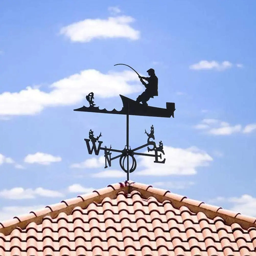 Wrought Iron Fishing Weathervane