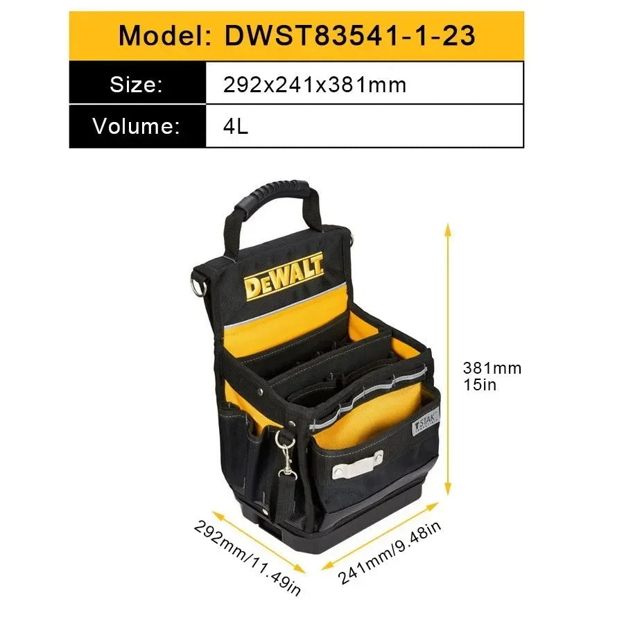 DEWALT DWST83541-1-23  Large Tool Bag Organiser TSTAK Compatible Waterproof Moisture-proof Strong Durable Hard Bottom Tool Pouch