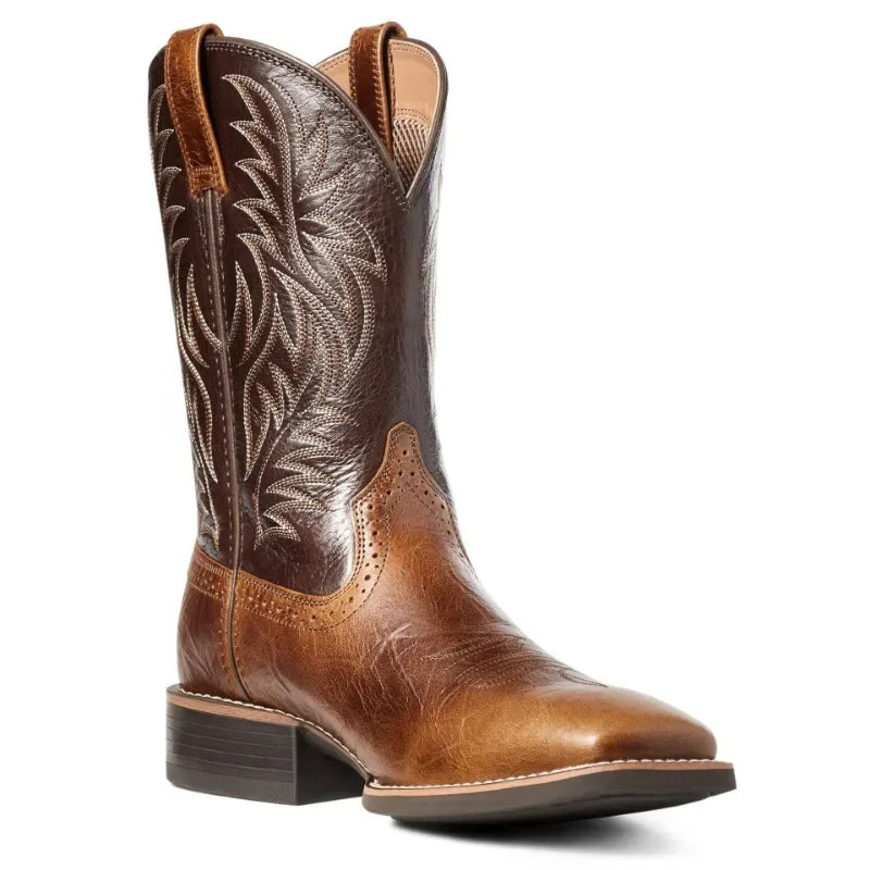 Men's High Roller Cowboy Boots Square Toe Pull Ons