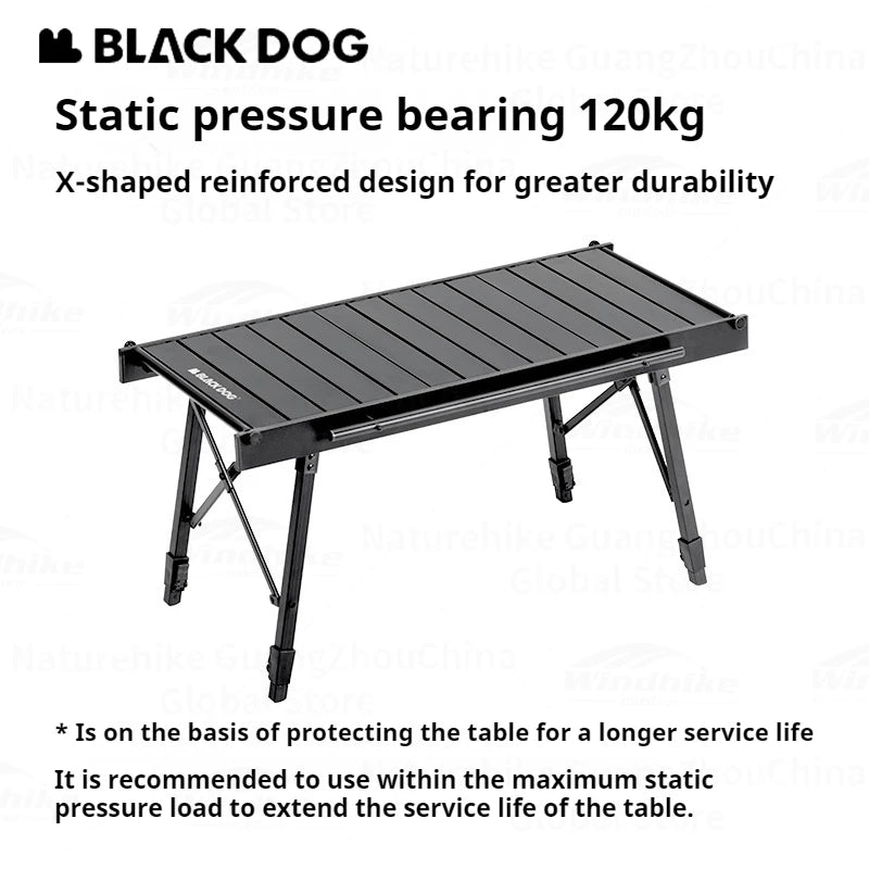 Naturehike Blackdog  Folding Aluminum Adjustable BBQ Table Lightweight Portable Outdoor