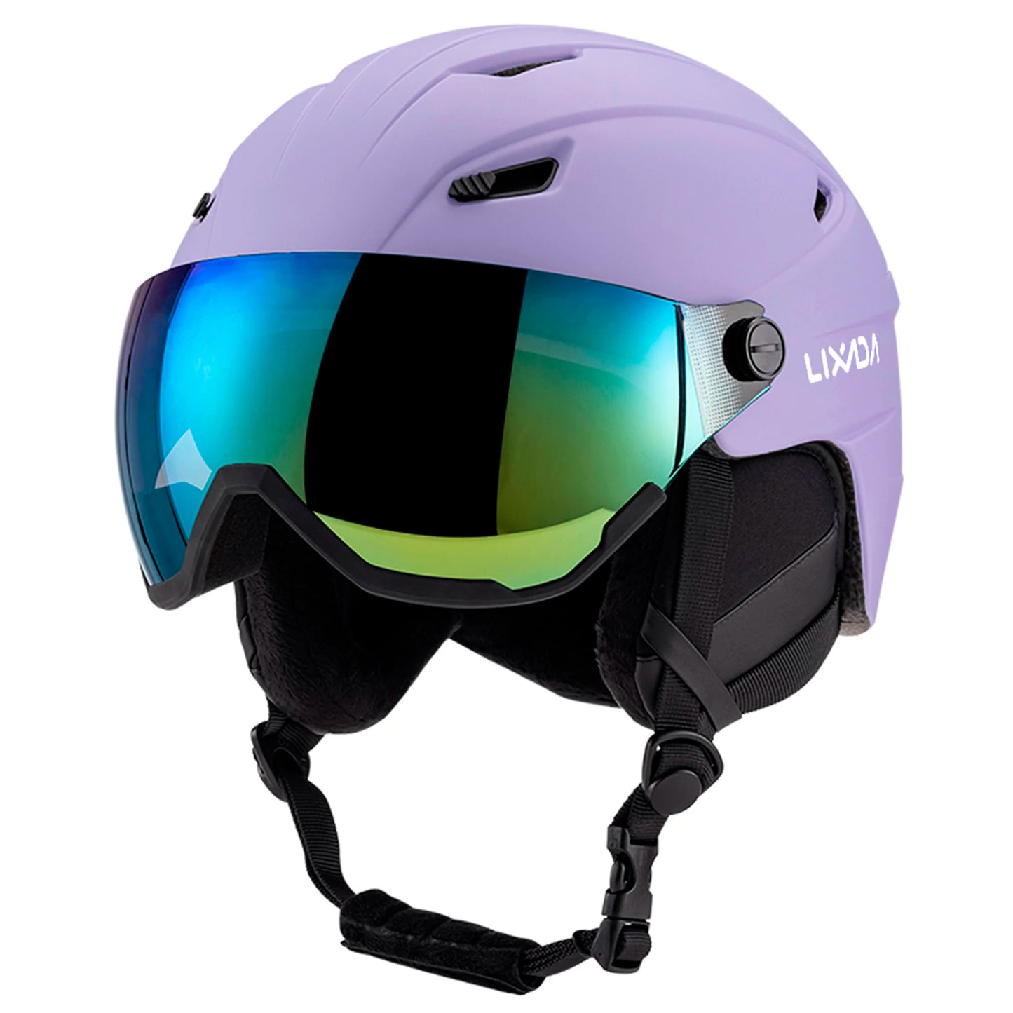 LIXADA Integrated Ski Helmet Men and Women Snowboard Helmet with Removable Visor Goggles Men and Women ‘s Snowboard Wear