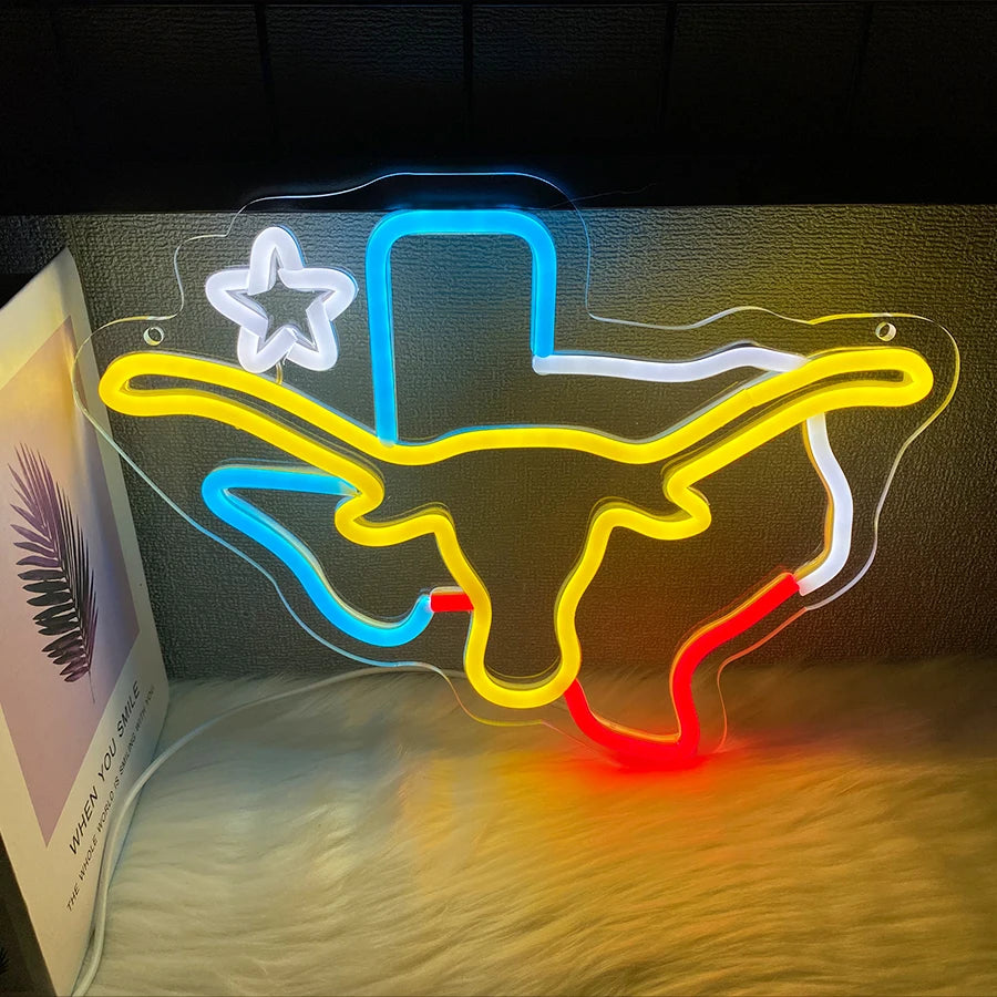 Texas Longhorn Neon Lights