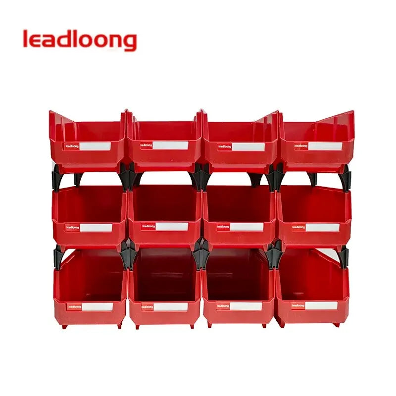 LEADLOONG V2 Part Bin 12pcs 8 X5x4in/20*13*11cm Sundries Tool Organizer Box Suitable For Office Desk And Car Accessories Storage