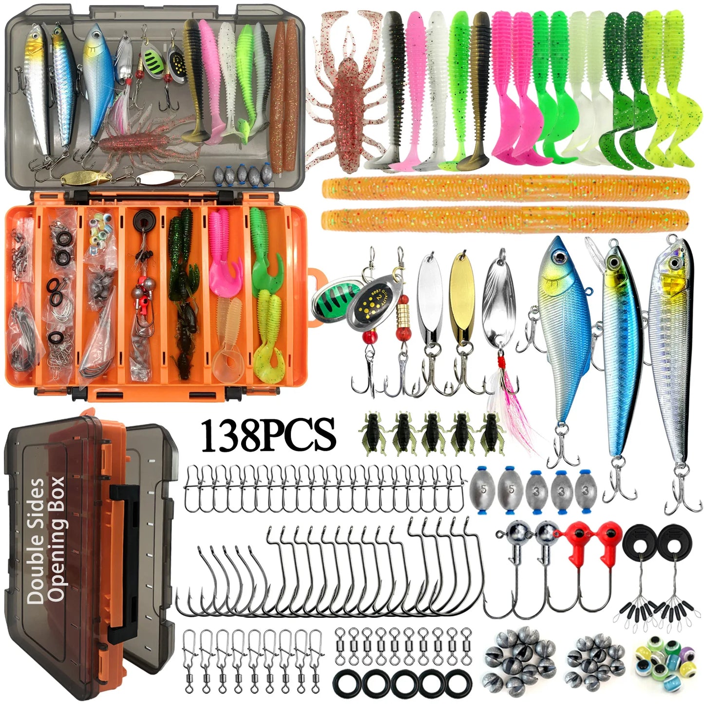 26/30/258/138/139pcs Multipacks Soft plastics/Hardbodies/Spoons