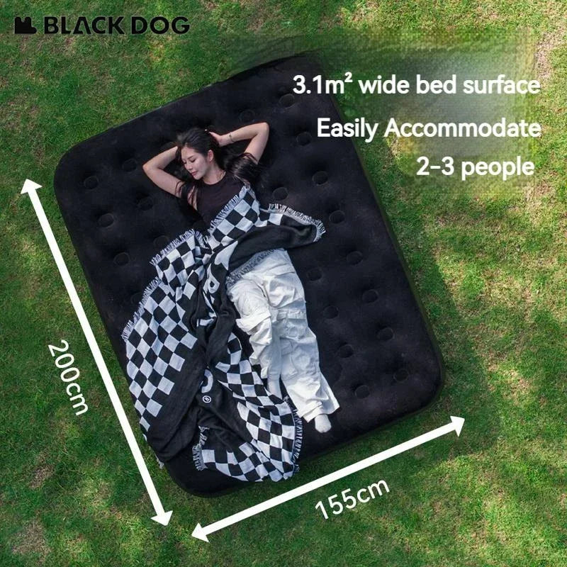 Naturehike BLACKDOG Outdoor Inflatable Bed Portable Camping PVC Mattress Built-in Pump 25CM Height Air Bed Automatic Inflatable