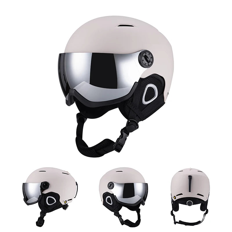 Horntour 2024 Skiing Helmet with Goggles Warm Helmet ABC+EPS High-Quality Ski Helmet Outdoor Sports Ski  Skateboard Helmet