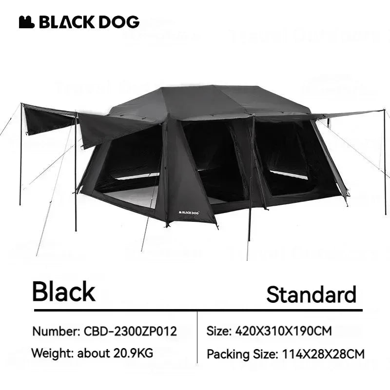 Naturehike BLACKDOG Cabin Tent Camping Automatic Family Tent for 5-8 People