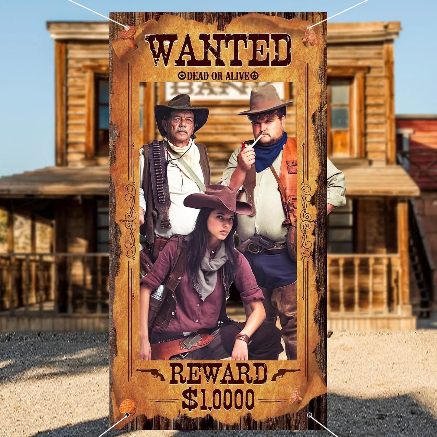 Wanted Outlaw Party Photo Backdrops