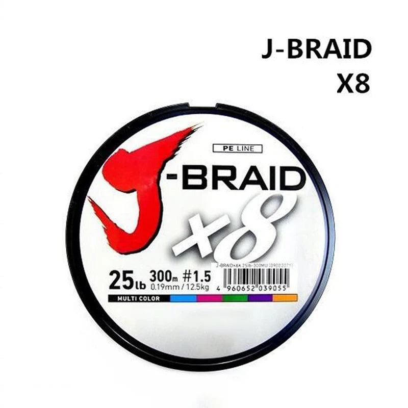 DAIWAPE Fishing Line J-Braid 300M PE 8 strands Fishing Line 14-100LB Japan 8X Braided Fishing Line