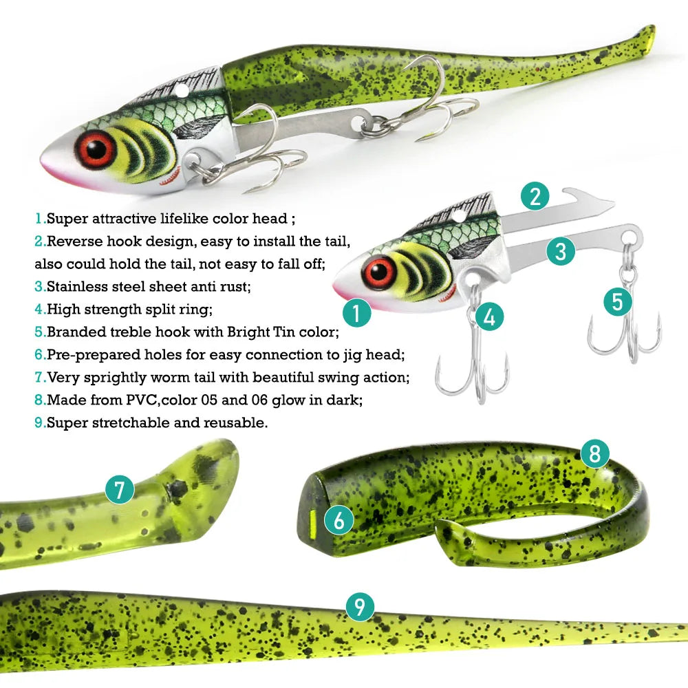 VIB II Jig Head Plus Lures