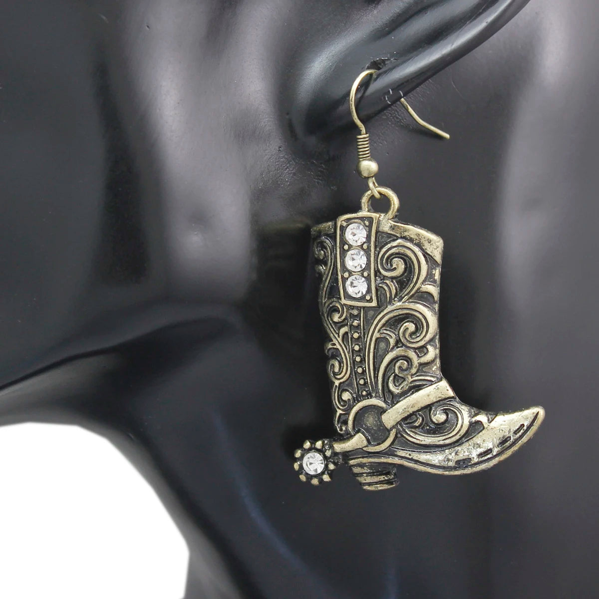 Western Cowgirl Boots Stainless Steel Hook Earrings
