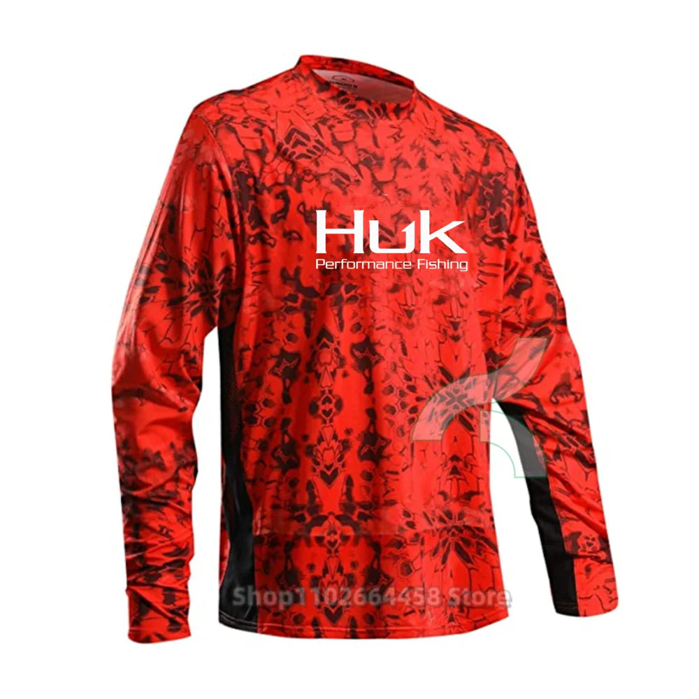 HUK Fishing Shirts UPF 50+ Face Mask Long Sleeve Jerseys